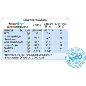 Produktbild für Schokoriegel Kinder Riegel