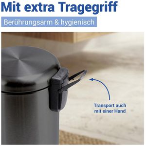 Produktbild für Mülleimer Wenko Leman, schwarz