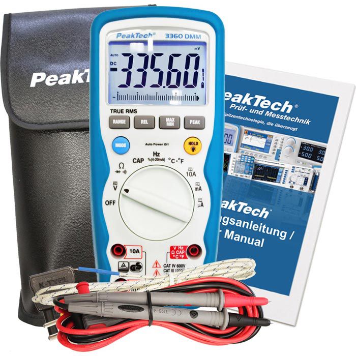 PeakTech Multimeter P 3360 True RMS Digital, IP67, Auto Range ...