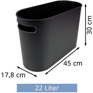Produktbild für Papierkorb Helit The Oval H6105695, schwarz