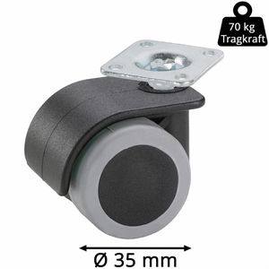 Produktbild für Möbelrolle Dörner+Helmer 761330, mit Anschraubplatte