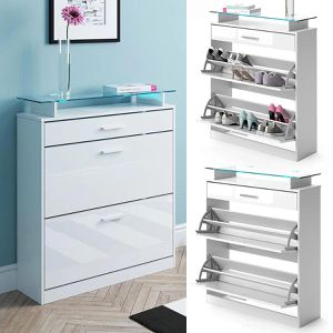 Produktbild für Schuhschrank Vicco Alex, weiß, mit LED-Beleuchtung