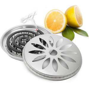 Gardigo Mückenspirale Citronella Räucher-Set, 5h Wirkungsdauer, mit Behälter, 10 Stück