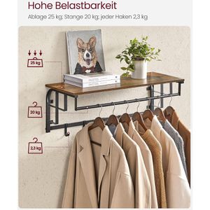 Produktbild für Wandgarderobe Vasagle LCR102B01, Metall / Holz