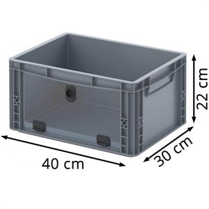 Produktbild für Eurobox AUER EG SKL 43/22 HG, grau, mit Acrylglas-Sichtklappe