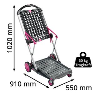 Produktbild für Transportwagen CLAX Klappmobil, Pink Edition, mit Klappbox