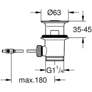 Produktbild für Ablaufgarnitur GROHE 1 1/4, 28910000, aus Metall, verchromt