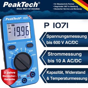 Produktbild für Multimeter PeakTech P 1071, digital, RMS