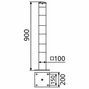 Produktbild für Absperrpfosten Schake 40100PB+1, 1 Öse, rot/weiß, aus Metall