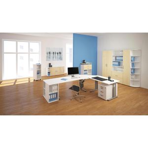 Produktbild für Schreibtisch Geramöbel Flex S-618103-WS, weiß / silber