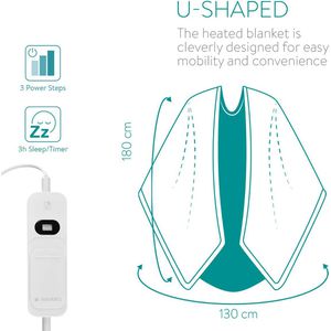 Produktbild für Heizdecke Navaris Poncho, grau / weiß