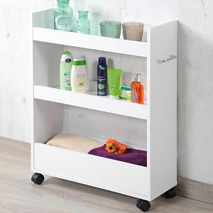 Produktbild für Nischenregal Kesper 24852, weiß, mit Rollen