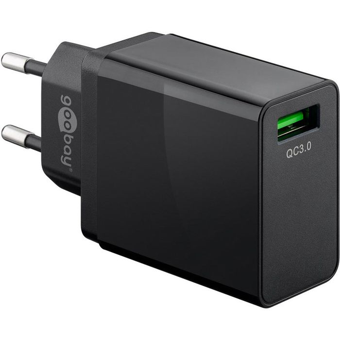 Goobay USB-Ladegerät 44954 QC3.0, 18W, 3A, schwarz, 1x USB A, 1 Port –  Böttcher AG
