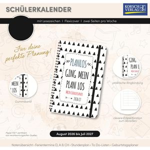 Produktbild für Schülerkalender Korsch 276327, Planlos, Schuljahr 2026/2027