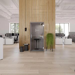 Produktbild für Telefonbox Hammerbacher SilentSpace, grau / weiß