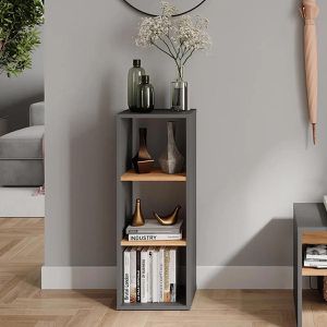 Produktbild für Bücherregal Vicco Orlando, anthrazit / eiche