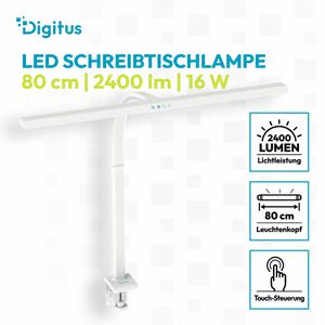 Produktbild für Schreibtischlampe Digitus DA-90493, weiß, LED, dimmbar
