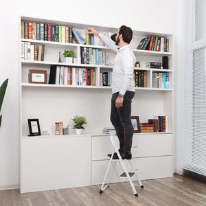 Produktbild für Klapptritt Songmics GSL12WT, weiß, aus Stahl
