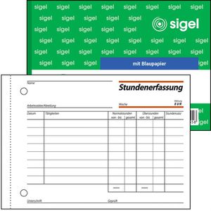 Stundenerfassung Sigel ST615, A6 quer