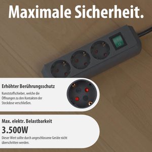 Produktbild für Steckdosenleiste Brennenstuhl Eco-Line, 1,5m Kabel