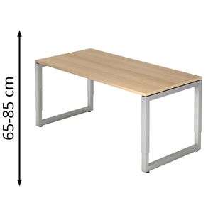 Produktbild für Schreibtisch Hammerbacher R-Serie, eiche / silber