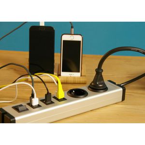 Produktbild für Steckdosenleiste Ehmann Multilader 6-Port Alu 1,5m