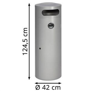 Produktbild für Aschenbecher VAR KS 90, silber, für Outdoor
