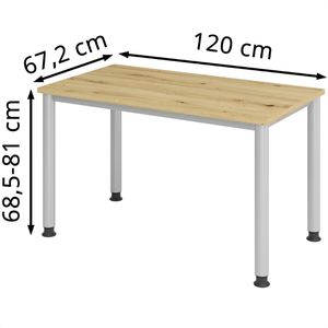 Produktbild für Schreibtisch Hammerbacher H-Serie, asteiche / silber