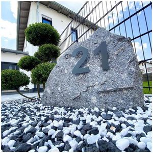 Produktbild für Hausnummer Metzler Arial, anthrazit aus Edelstahl