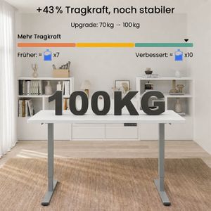 Produktbild für Schreibtisch FlexiSpot E1S Pro, weiß / grau