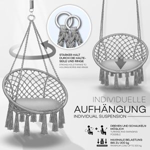 Produktbild für Hängesessel tillvex TVHS03, bis 200 kg, Indoor