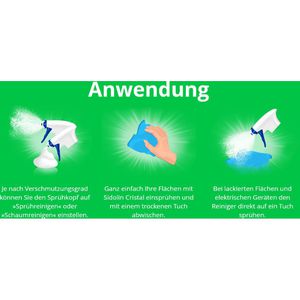 Produktbild für Glasreiniger Sidolin Cristal 3in1, gebrauchsfertig