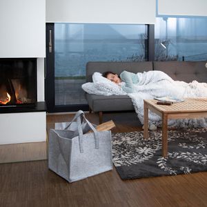 Produktbild für Kaminholztasche Relaxdays 10021970, grau