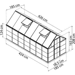 Produktbild für Gewächshaus Canopia Palram Hybrid, 7,9 m² Fläche