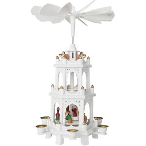 Produktbild für Weihnachtspyramide BRUBAKER weiß