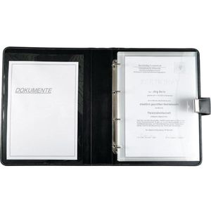 Produktbild für Schreibmappe Alassio 31513, schwarz, Echt Leder