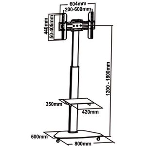 Produktbild für TV-Ständer myWall HP1DL, silber, schwarz