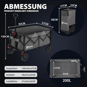 Produktbild für Bollerwagen Sekey XXL FW201, faltbar