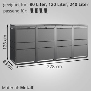 Produktbild für Mülltonnenbox MBOX24 Modern, Metall