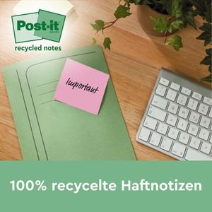 Produktbild für Haftnotizen Post-it Recycling Super Sticky, bunt