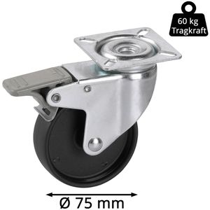 Produktbild für Apparaterolle Dörner+Helmer 771220, mit Anschraubplatte