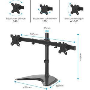 Produktbild für Monitorhalterung Fellowes Seasa, VESA 75x75 &amp; 100x100 mm