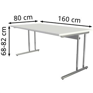 Produktbild für Schreibtisch Kerkmann Artline, weiß / silber