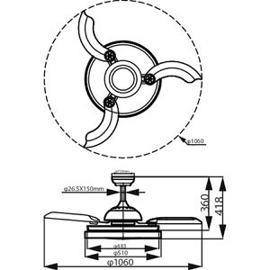 Produktbild für Deckenventilator Philips Bliss, Ø 106cm