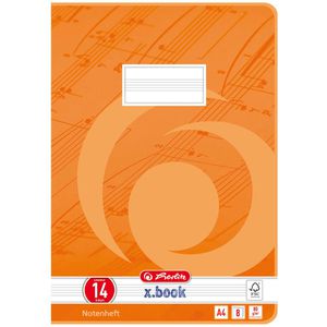 Notenheft Herlitz x-book, 3324407, Lineatur 14, A4