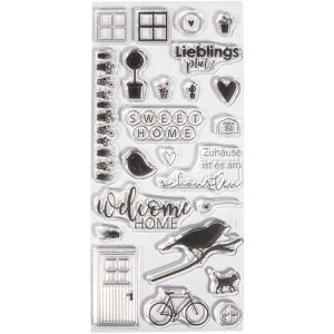 Produktbild für Motivstempel Rayher Clear Stamps Welcome Home, aus Kunststoff