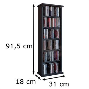 Produktbild für CD-Regal VCM Vetro, 25201, schwarz