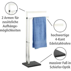 Produktbild für Handtuchhalter Wenko Slate Rock 18447100, silber