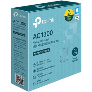 Produktbild für WLAN-Adapter TP-Link AC1300, Archer T3U Nano, Nano, USB 2.0