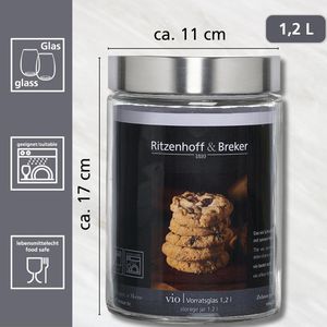 Produktbild für Vorratsglas Ritzenhoff&amp;Breker Vio mit Metalldeckel